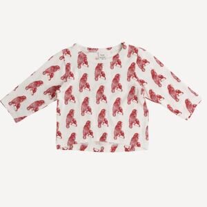 Kate Quinn Long Sleeve Boxy Tee Shirt Red Parrot Size 5Y New Bamboo
